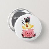 Knopf Spaß für Schweine und Maus Button (Vorne & Hinten)