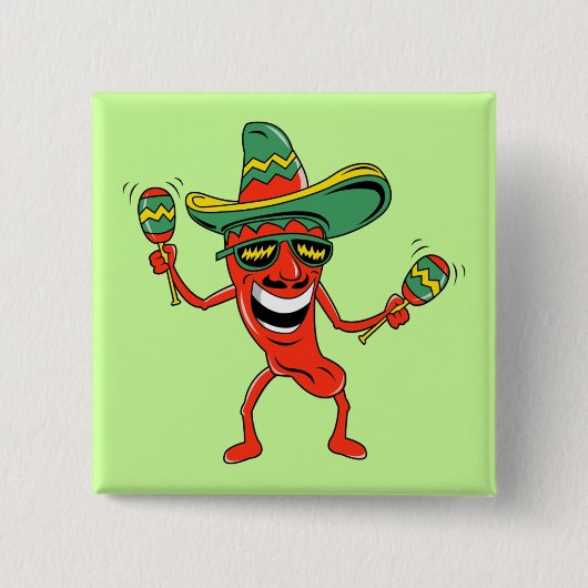 Knopf Tanzen-Pfeffer Cinco Des Mayo Button (Vorderseite)