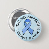 Knopf "Trisomy Awareness Ribbon" Button (Vorne & Hinten)