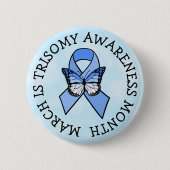 Knopf "Trisomy Awareness Ribbon" Button (Vorderseite)