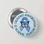Knopf "Trisomy Awareness Ribbon" Button (Vorne & Hinten)
