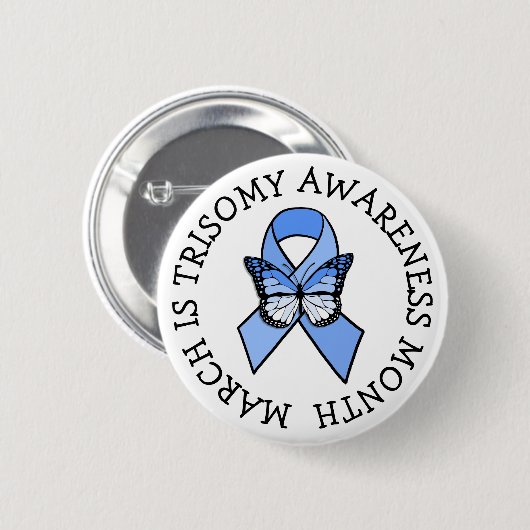 Knopf "Trisomy Awareness Ribbon" Button (Vorne & Hinten)