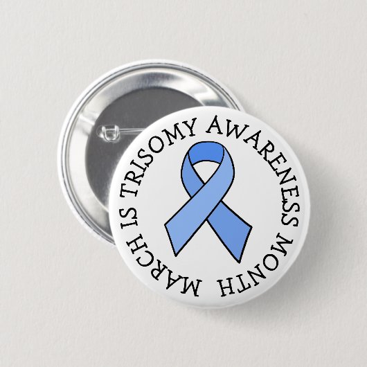 Knopf "Trisomy Awareness Ribbon" Button (Vorne & Hinten)