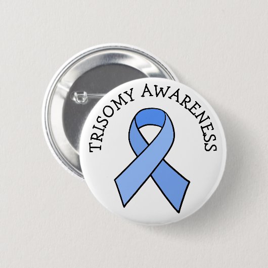 Knopf "Trisomy Awareness Ribbon" Button (Vorne & Hinten)