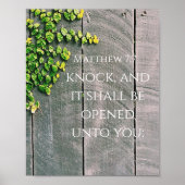 Knopf und die Tür öffnet die KJV Bibelverse Poster (Vorne)