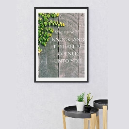 Knopf und die Tür öffnet die KJV Bibelverse Poster