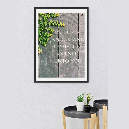 Knopf und die Tür öffnet die KJV Bibelverse Poster