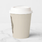 Knopf und Tür wird geöffnet - Papiercup Pappbecher (Links)
