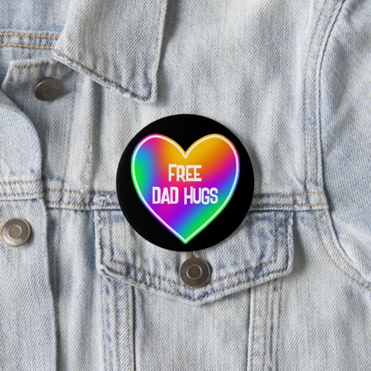 Knopf "Vater Hugs Rainbow Heart" Button (Beispiel)