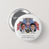 KNOPF WAHLTAG Mitt Romneys Paul Ryan Button (Vorne & Hinten)