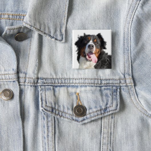 Knopf Wasserfarbe Berner Hund Button (Beispiel)