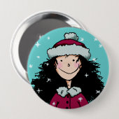 Knopf, Winter-Mädchen Button (Vorne & Hinten)
