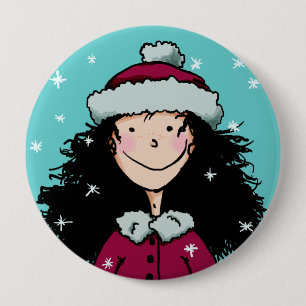 Knopf, Winter-Mädchen Button