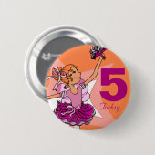 Knopf zum Geburtstag von Mädels Button (Vorne & Hinten)