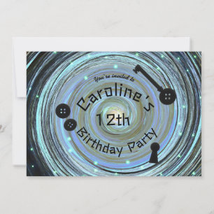 Knopfaugen & Skelettschlüssel Other World Party Einladung