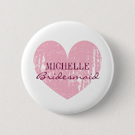 Knöpfe an der rosa Herzmuschel | Personalisierter Button