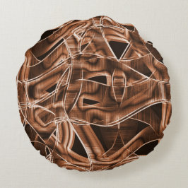 Knöpfe, braune Ausschnitte mit Relief und Überlapp Rundes Kissen