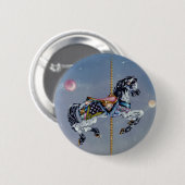 Knöpfe, Buttone - graues Stuten-Karussell-Pferd Button (Vorne & Hinten)