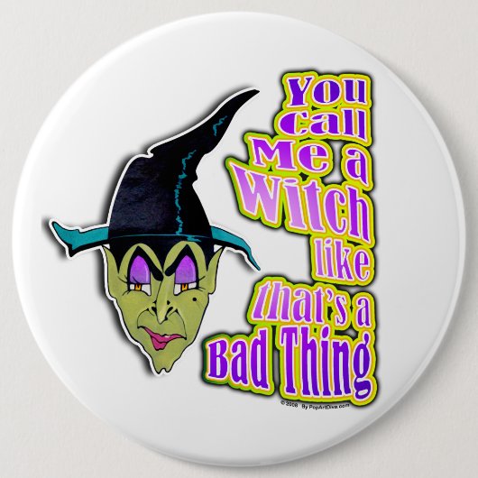 Knöpfe, Buttone - Halloween-Hexe Button (Vorderseite)