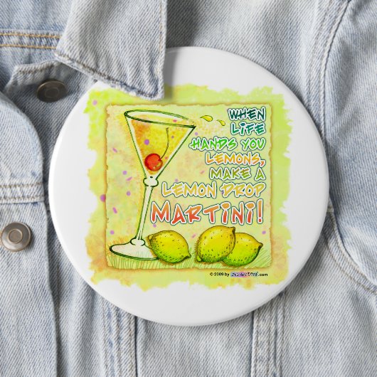 Knöpfe, Buttone - Zitronen-Tropfen Martini Button (Beispiel)