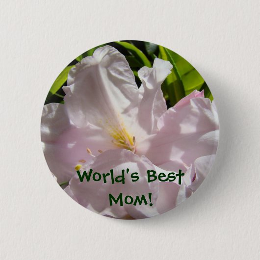 Knöpfe der besten Mama der Welt Rosa Rhododendron- Button (Vorderseite)