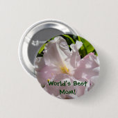 Knöpfe der besten Mama der Welt Rosa Rhododendron- Button (Vorne & Hinten)