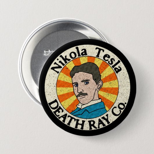 Knöpfe des Nikola Tesla-Todesstrahln-Co. Button (Vorne & Hinten)