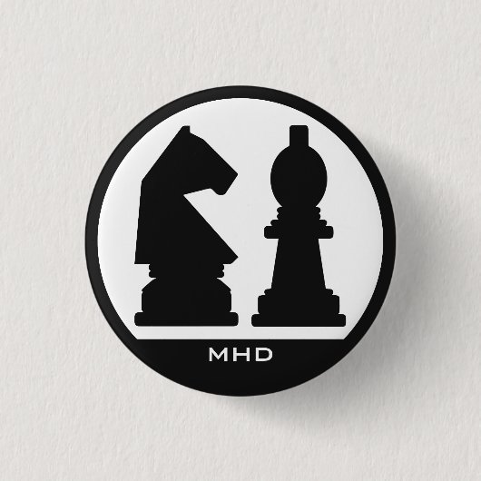 Knöpfe für benutzerdefinierte Monogramme CHESS Button (Vorderseite)