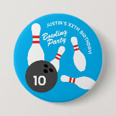 Knöpfe für Bowlingball Geburtstagsparty Button (Vorderseite)