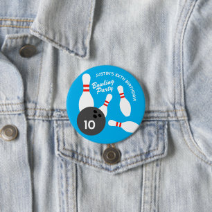 Knöpfe für Bowlingball Geburtstagsparty Button