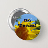 Knöpfe "Go Team!"-Taste "Knöpfe Sonnenblumen" Button (Vorne & Hinten)