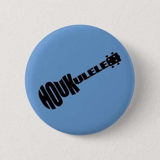 Knöpfe - Houkulele Logo - blaue Runde Button (Vorderseite)