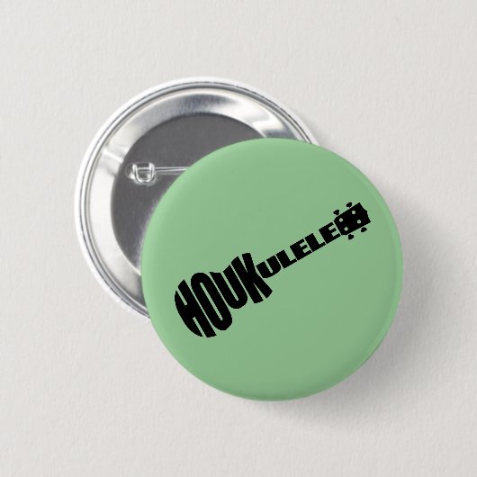Knöpfe - Houkulele Logo - grüne Runde Button (Vorne & Hinten)