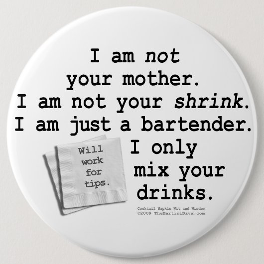 Knöpfe - ich bin EIN BARKEEPER Button (Vorderseite)