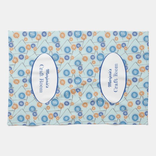 Knöpfe und Nähnadeln Personalisiert Küchentuch (Horizontal)