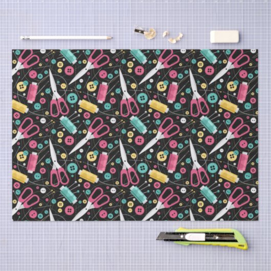 Knöpfe und Spools Seidenpapier (Handwerk)