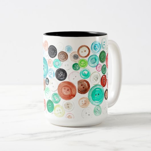Knöpfe! Zweifarbige Tasse (VorderseiteRechts)
