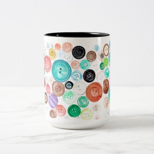 Knöpfe! Zweifarbige Tasse (Mittel)