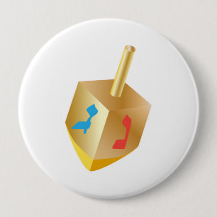 Knöpfen Sie Chanukka-Festival-Gold hölzernes Button