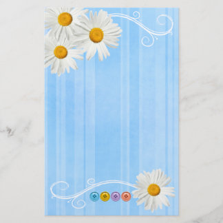 Knöpfen Sie Gänseblümchen blau Briefpapier