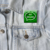 Knöpfen Sie Ikonengrün GEHEN VEGAN Button (Beispiel)