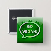 Knöpfen Sie Ikonengrün GEHEN VEGAN Button (Vorne & Hinten)