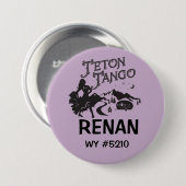 Knöpfen Sie Namensschildschwarzes Button (Vorne & Hinten)