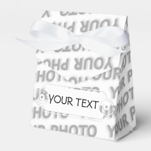 Knöpfen Sie Schablone für Ihr eigenes Foto, Bild Geschenkschachtel