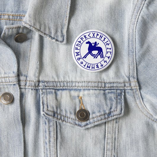 knöpfen Sie Sleipnir Schild blau Button (Beispiel)