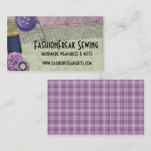 Knopffaden-Geschäftskarten des Shabby Chic nähende Visitenkarte (Vorne/Hinten)