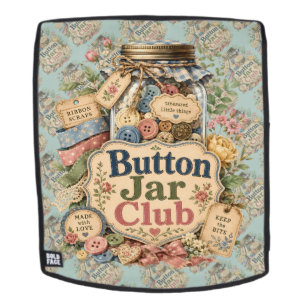 Knopfglas Club Cottagecore Nähen Collage Rucksack