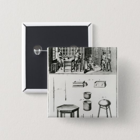 Knopfhersteller u. Spitzehersteller Button (Vorne & Hinten)