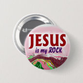 KnopfJesus ist mein Felsen Button (Vorne & Hinten)