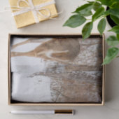 Knopfknochen Hirsch im Winter Weißen Schneefeld Seidenpapier (Geschenk)